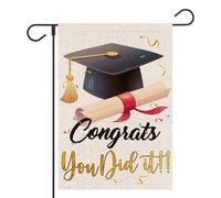 Drapeaux De Jardin Congrats Grad Diploma Cap You Did It Small Class Of 2025 Graduation Premium Bannière Extérieure Coupe-Vent Et Étancheune Treer Drapeau Pour Célébrations Balcon Fête M