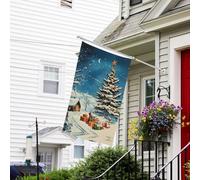 Drapeaux de jardin coquins des elfes du Père Noël pour l'extérieur - Drapeau léger double face de 7,6 x 12,7 cm pour chambre à coucher, intérieur, cour et bateau pour décorations extérieures avec