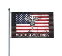Drapeaux De Jardin Corps Des Services Médicaux Des États-Unis Drapeau Fierté Decoration Drapeaus Décoratif Couleurs Vives Bannières Extérieure Pour Fête Balcon Défilé 90X152CM
