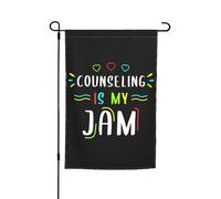 Drapeaux De Jardin Counseling Is My Jam School Counselor Teacher Toutes Les Saisons Drapeau Extérieur Coupe-Vent Et Étancheune Pelouse Drapeaux Pour Patio Célébrations M