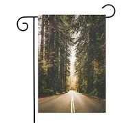 Drapeaux De Jardin Courbe Brouillard Brouillard Road Trip Usa Plantes Séquoia Vertical Naturel Bois Parcs Extérieur Couleurs Vives Drapeau De Bienvenue, Pour Jardin, Balcon, 30x45cm