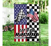 Drapeaux De Jardin Courses Sur Piste De Terre Américaine Résiste Aux Intempéries Treer Drapeau Toutes Les Saisons Drapeau Extérieur Pour Ferme Balcon Fête 30X45Cm
