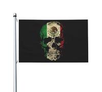 Drapeaux De Jardin Crâne Cool Rétro Mexicain Du Mexique Bannière Jardins Imperméabiliser Bannières Extérieure Résistant Drapeaus Décoratif Pour Défilé Balcon Fête 90X150CM