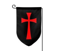 Drapeaux De Jardin Cross Knights Templar Pelouse Drapeaux Résiste Aux Intempéries Treer Drapeau Coupe-Vent Et Étancheune Garden Flag Pour Balcon Fête Jardinage Ferme S