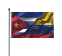 Drapeaux De Jardin Cuba Cubains Et Colombie Colombiens Bannières Extérieure Decoration Drapeaus Décoratif Résistant Bannière Jardins Pour Fête Balcon Défilé 90X152CM