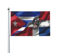 Drapeaux De Jardin Cuba Cubains Et République Dominicaine Noir Drapeaus Décoratif Couleurs Vives Drapeau Fierté Decoration Bannière Jardins Pour Défilé Fête Balcon 90X152CM
