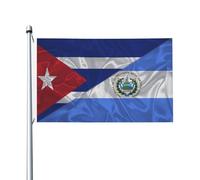 Drapeaux De Jardin Cuba Cubains Et Salvador Triangle Salvadorien Bannière Jardins Durable Bannières Extérieure Résistant Drapeaus Décoratif Pour Fête Balcon Défilé 90X152CM