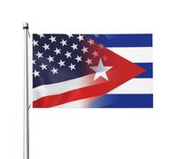 Drapeaux De Jardin Cuba Et Les États-Unis Bannière Jardins Durable Bannières Extérieure Résistant Drapeaus Décoratif Pour Fête Défilé Festivals 90X152CM