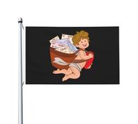 Drapeaux De Jardin Cupidon Avec Une Lettre D'Amour Imperméable Bannière Amusant Drapeau Pour Maison Intérieur Ferme 3X5 Ft