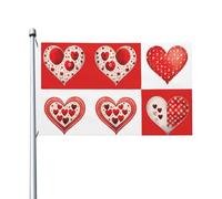 Drapeaux De Jardin Cœur D'Amour Drapeau Militaire Imprimé Décoration Bannière, Pour Jardin, D'Intérieur, Balcon, 90x150cm