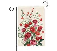 Drapeaux De Jardin Cœur D'Amour Fleuri Pour Un Anniversaire De Mariage Drapeaus Décoratif Durable Bannière Jardins Résistant Bannières Extérieure Pour Balcon Défilé Festivals 30X45CM