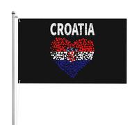 Drapeaux De Jardin Cœur De La Croatie Drapeaux Décoratifs D'Extérieur Décoratif Bannière De Jardin Pour Extérieurs Festivals Balcon 90X150 CM