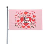 Drapeaux De Jardin Cœur Rouge En Forme D'Amour Pour Maman Drapeau Paysage Personnalisés Couleurs Vives Bannière, Pour Les Défilés, Balcon, Les Bureaux, 90x150cm
