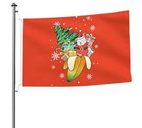 Drapeaux De Jardin Cute Cat Coming Out Of A Banana Peel Drapeau Fierté Couleurs Vives Drapeaus Décoratif Résistant Bannière Jardins Pour Fête Balcon Défilé 90X152CM