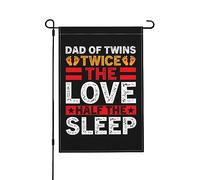 Drapeaux de jardin « Dad Of Twins Twice The Love Half The Sleep » - 30,5 x 45,7 cm - Double face - Drapeau de jardin décoratif pour la maison, la pelouse, le patio, les vacances, la saison, l'extérieu