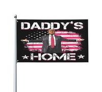 Drapeaux De Jardin Daddys Home Treer Drapeau Coupe-Vent Et Étancheune Pelouse Drapeaux Pour Patio Célébrations Balcon Fête 90X150 CM