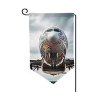 Drapeaux de jardin d'art d'avion, drapeau de maison vertical double face 12 x 18 pouces, drapeau saisonnier printemps-été, vacances, ferme, cour, décoration extérieure suspendue, taille unique