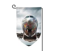Drapeaux de jardin d'art d'avion, drapeau de maison vertical double face 12 x 18 pouces, drapeau saisonnier printemps-été, vacances, ferme, cour, décoration extérieure suspendue, taille unique