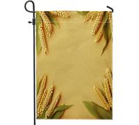 Drapeaux de jardin d'automne amusants pour récolte de blé 30,5 x 45,7 cm double face pour l'extérieur, jolies cultures de ferme d'automne en toile standard, drapeaux d'extérieur de ferme, ferme