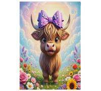 Drapeaux de Jardin d'Automne Extérieur Double Face pour Pelouse Terrasse Cour Décoration Mignon Vache des Hauts Terres 30,5 x 45,7 cm