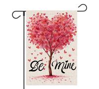 Drapeaux De Jardin Day Be Mine Love Hearts Tree Coupe-Vent Et Étancheune Bannière Extérieure Décorations Garden Flag Pour Célébrations Jardinage M