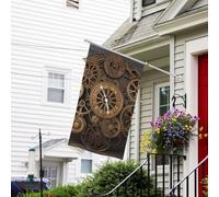 Drapeaux de jardin de 0,9 x 1,5 m 200d - Bannière de bienvenue lourde avec œillets en laiton - Bannière de décoration d'extérieur steampunk - Pour toutes les saisons