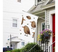 Drapeaux de jardin de 0,9 x 1,5 m 200d - Bannière de bienvenue lourde avec œillets en laiton - Bannière de décoration d'extérieur - Motif oiseaux kiwis mignons - Pour toutes les saisons