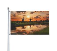 Drapeaux de jardin de 0,9 x 1,5 m pour l'extérieur - Belle vue des Pays-Bas - Drapeau de jardin double face - Bannières de bienvenue pour la maison, la pelouse, la décoration d'intérieur/extérieur