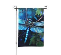 Drapeaux de jardin de 30,5 x 45,7 cm - Drapeau de bienvenue vertical double face - Art hivernal - Drapeau de libellule bleue pour l'extérieur - Drapeau décoratif pour décoration de cour de vacances
