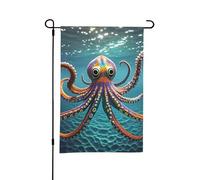 Drapeaux de jardin de 30,5 x 45,7 cm, drapeau de bienvenue vertical double face, drapeaux géants en forme de pieuvre pour l'extérieur et l'extérieur pour décoration de cour de vacances