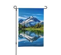 Drapeaux de jardin de 30,5 x 45,7 cm - Drapeau de bienvenue vertical double face - Réflexion de montagne d'hiver dans le lac - Drapeau décoratif pour l'extérieur - Pour décoration de cour de vacances