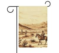 Drapeaux de jardin de 30,5 x 45,7 cm - Drapeau de jardin d'hiver double face - Cactus du désert occidental - Drapeau de jardin vertical pour toutes les saisons