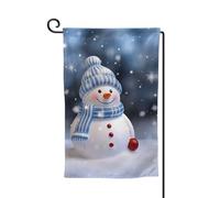 Drapeaux de jardin de 30,5 x 45,7 cm, drapeau de jardin d'hiver double face pour l'extérieur, Noël, bonhomme de neige, drapeau de jardin vertical, drapeau carré pour toutes les saisons, drapeau