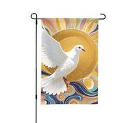 Drapeaux de jardin de 30,5 x 45,7 cm - Drapeau vertical double face - Colombe d'hiver et soleil - Drapeau décoratif pour l'extérieur - Pour décoration de cour de vacances