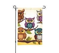 Drapeaux de jardin de 30,5 x 45,7 cm - Drapeau vertical double face - Hiboux d'hiver - Drapeau décoratif pour l'extérieur - Pour décoration de cour de vacances