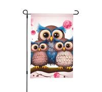 Drapeaux de jardin de 30,5 x 45,7 cm - Drapeau vertical double face - Motif hiboux mignons pour l'extérieur - Drapeau décoratif pour décoration de cour de vacances