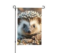 Drapeaux de jardin de 30,5 x 45,7 cm - Drapeau vertical double face pour l'hiver - Joli bébé hérisson - Drapeau décoratif pour l'extérieur - Pour décoration de cour de vacances