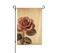 Drapeaux de jardin de 31,8 x 45,7 cm double face - Drapeau de jardin d'hiver vintage rose - Drapeau décoratif vintage - Drapeau vertical d'extérieur pour toutes les saisons