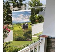 Drapeaux de jardin de 6,1 x 0,9 m pour l'extérieur - Bannière amusante de vaches pâturant - Drapeau de jardin double face - Bannières de bienvenue pour la maison, la pelouse, la décoration d'intérieur