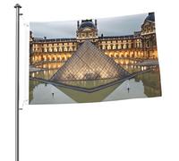 Drapeaux de jardin de 6,1 x 0,9 m pour l'extérieur - Bannière amusante du musée du Louvre à Paris - Drapeau de jardin double face - Bannières de bienvenue pour la maison, la pelouse, la décoration