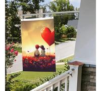 Drapeaux de jardin de 6,1 x 0,9 m pour l'extérieur - Bannière amusante pour couple d'amour - Drapeau de jardin double face - Bannières de bienvenue pour la maison, la pelouse, la décoration
