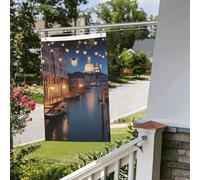 Drapeaux de jardin de 6 x 0,9 m pour l'extérieur - Bannière amusante - Beau drapeau de Venise la nuit - Drapeau de jardin imprimé double face - Bannières de bienvenue pour la maison, la pelouse, la