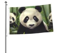 Drapeaux de jardin de 6 x 0,9 m pour l'extérieur - Drapeau de jardin panda mignon - Impression double face - Bannières de jardin pour la maison, la pelouse, la décoration d'intérieur/extérieur