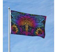 Drapeaux de jardin de 7,6 x 1,5 m pour extérieur - Mandalas indiens libellules double face pour chambre à coucher, intérieur - Drapeaux légers de cour et de bateau pour décorations extérieures avec