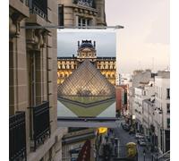 Drapeaux de jardin de 9,1 x 1,5 m pour l'extérieur - Bannière amusante du musée du Louvre à Paris - Drapeau de jardin double face - Bannières de bienvenue pour la maison, la pelouse, la décoration