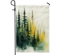 Drapeaux de jardin de forêt printanière, 30,5 x 45,7 cm, double face pour l'extérieur, aquarelle amusante, nature, paysage standard, drapeau extérieur, paysage, décoration de pelouse
