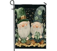 Drapeaux de jardin de la Saint-Patrick - 30,5 x 45,7 cm - Double face pour décoration extérieure - Trèfle vintage - Leprechaun - En toile - Pour les vacances en plein air - Petit drapeau de pelouse
