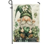Drapeaux de jardin de la Saint-Patrick - 30,5 x 45,7 cm - Double face pour l'extérieur - Motif trèfle léprechaun - En toile standard - Pour maison, ferme, vacances, devant cour, cour, pelouse