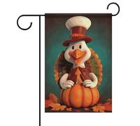 Drapeaux de jardin de la Turquie de Thanksgiving Printemps été 30,5 x 45,7 cm double face pour extérieur, drapeaux saisonniers et bannières pour patio, cour, terrasse, porche, jardin, terrasse, balcon