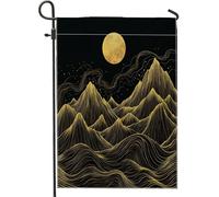 Drapeaux de jardin de montagne esthétiques abstraits, 30,5 x 45,7 cm, double face pour décoration extérieure, orientalisme, cour, petits drapeaux de maison, drapeaux asiatiques japonais en toile de